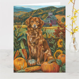 Tarjeta Perro Nova Scotia Duck Toller de otoño Día de Acci