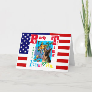 TARJETA PERRO PASTOR ALEMÁN DEL 4 DE JULIO