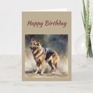 Tarjeta Perro pastor alemán divertido cumpleaños general