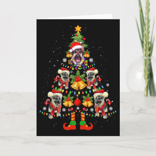 Tarjeta Perro pastor alemán sombrero de Santa Navidad árbo