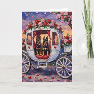 Tarjeta Perro pastor belga día de San Valentín