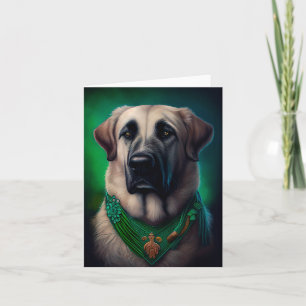 Tarjeta Perro pastor de Anatolia vestido para el día de Sa