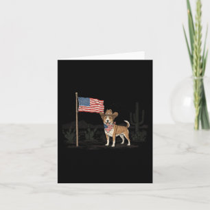 Tarjeta Perro Patriótico Ee.Uu. 4 De Julio Bandera Estadou