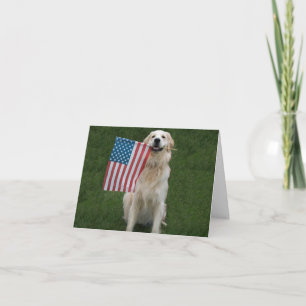Tarjeta Perro patriótico personalizable