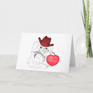 Tarjeta Perro Pekinés San Valentín