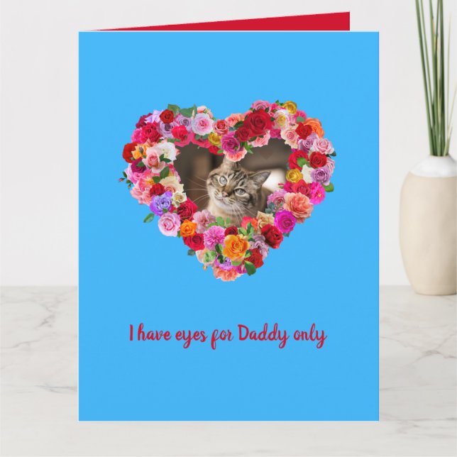 Tarjeta Perro personalizado, gato, Mascota foto Rosa coraz (Anverso)
