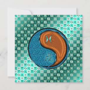 Tarjeta Perro Pisces y Madera