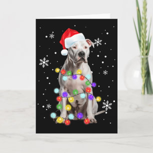 Tarjeta Perro Pitbull Alegres Dogmas Santa Pitbull Navidad