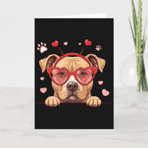 Tarjeta Perro Pitbull Divertido Corazón Cabeza San Valentí