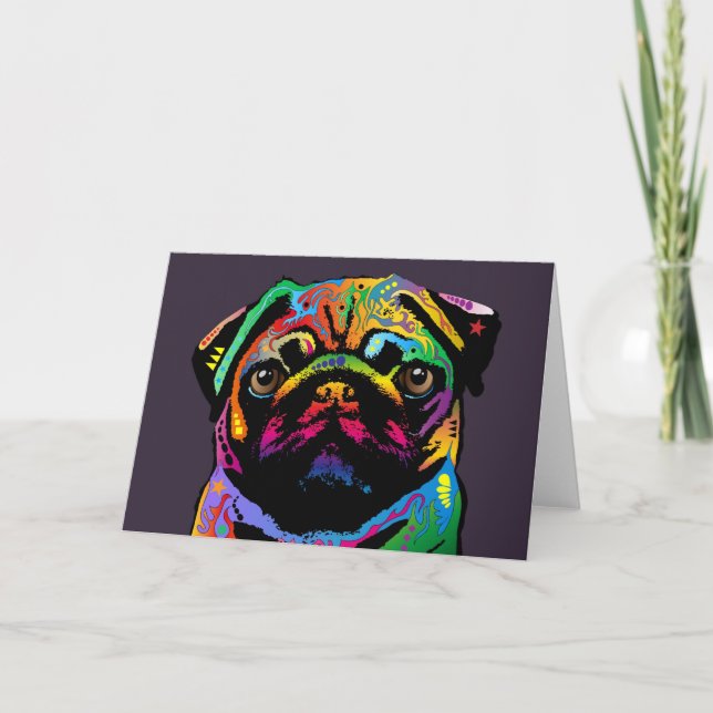 Tarjeta Perro Pug (Anverso)