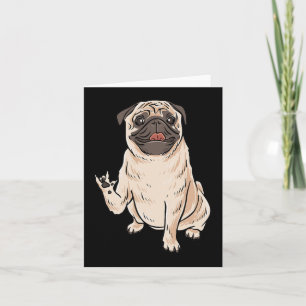 Tarjeta Perro PUG ILY gesto de mano ASL Sordera Pérdida de