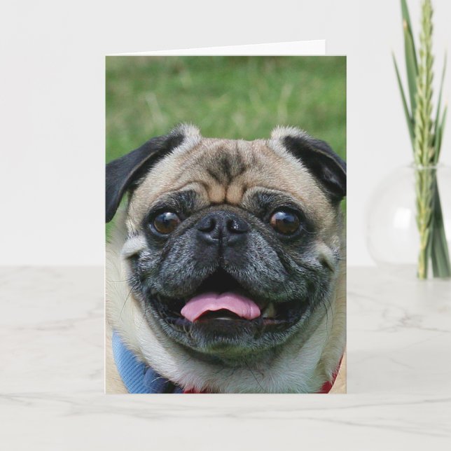Tarjeta Perro Pug Notecard (Anverso)