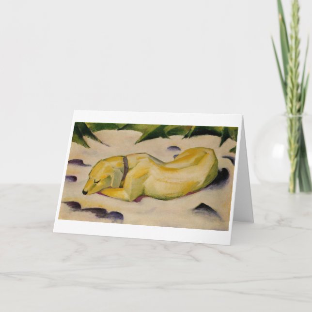 Tarjeta Perro que miente en la nieve - Franz Marc (Anverso)