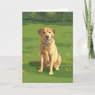 Tarjeta Perro recuperador de labrador amarillo