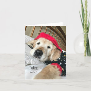 Tarjeta Perro recuperador de oro en pijamas se pone bien