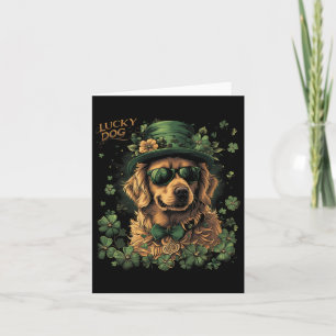 Tarjeta Perro Retriever Dorado - Día de San Patricio Santo