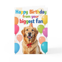 Perro Retriever Dorado Divertido Cumpleaños Feliz