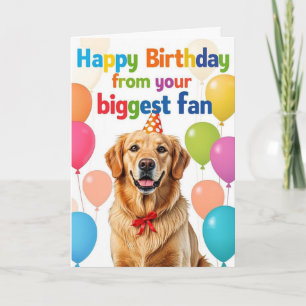 Tarjeta Perro Retriever Dorado Divertido Cumpleaños Feliz 