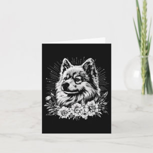 Tarjeta Perro retro estilo tatuaje Keeshond