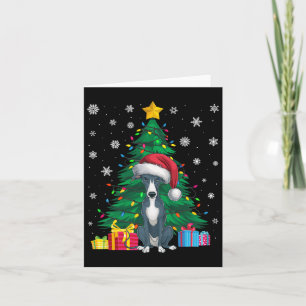 Tarjeta Perro riquísimo dulce del árbol de navidad ligero