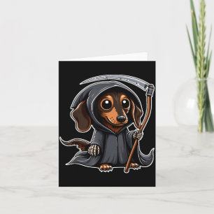Tarjeta Perro Salchicha Halloween Dachshund Segador Sinies