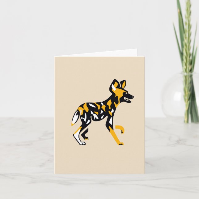 Tarjeta Perro salvaje africano de Guay - Perro pintado - V (Anverso)