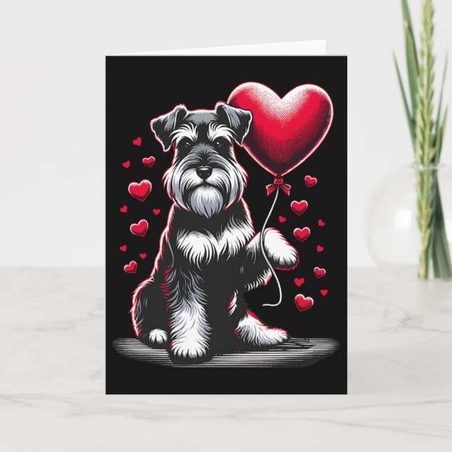 Tarjeta Perro Schnauzer Día de San Valentín Dueño de perro (Anverso)