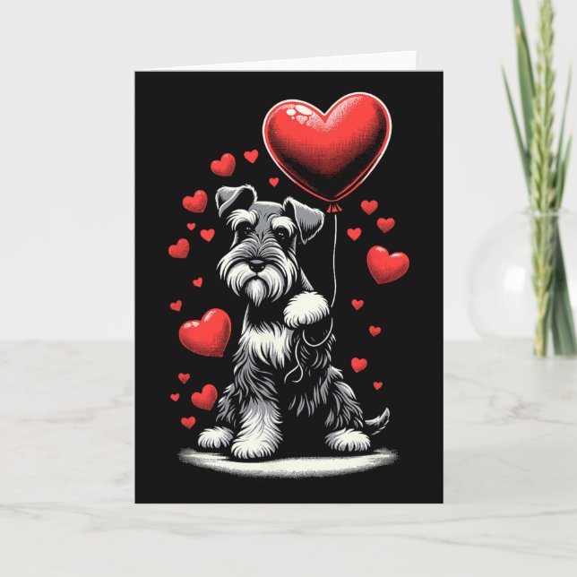 Tarjeta Perro Schnauzer Día de San Valentín Dueño de Perro (Anverso)