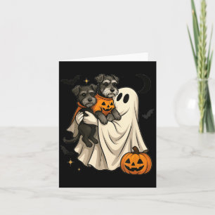 Tarjeta Perro Schnauzer Miniatura Fantasma Halloween