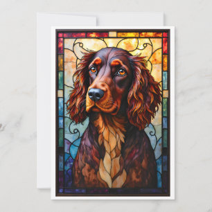 Tarjeta Perro Setter Spaniel de estilo vidrio emplomado