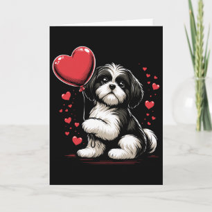 Tarjeta Perro Shih Tzu Día de San Valentín Dueño de perro