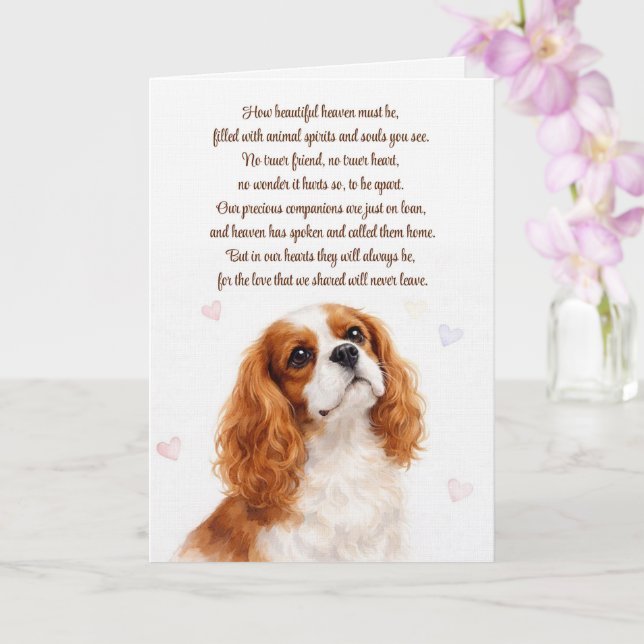 Tarjeta Perro Simpatía Cocker Spaniel Poema Espiritual (Orquídea)