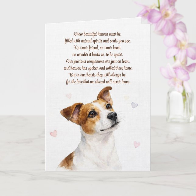 Tarjeta Perro Simpatía Jack Russel Terrier Espiritual Poem (Orquídea)