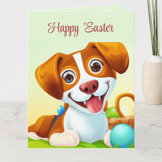Tarjeta Perro sonriente feliz (Anverso)