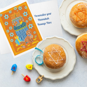 Tarjeta Perro Tan Perro Tan Gracioso Personalizado Hanukka