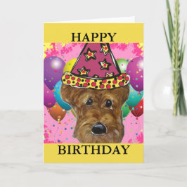 TARJETA PERRO TERRIER AIREDALE