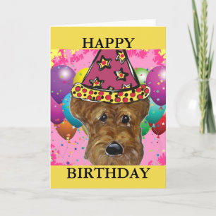 TARJETA PERRO TERRIER AIREDALE