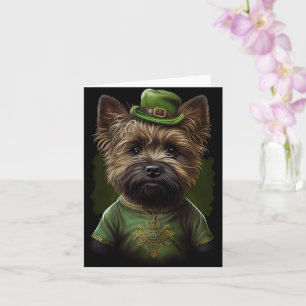 Tarjeta Perro Terrier Cairn con vestido del día de San Pat