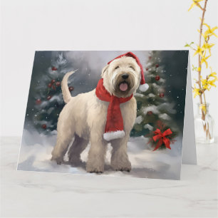 Tarjeta Perro terrorífico en la nieve en Navidades