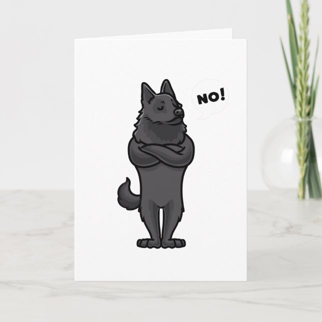 Tarjeta Perro trabado Schipperke divertido (Anverso)