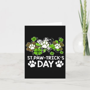 Tarjeta Perro Trébol de Shamrock Día del Truco de la Pata
