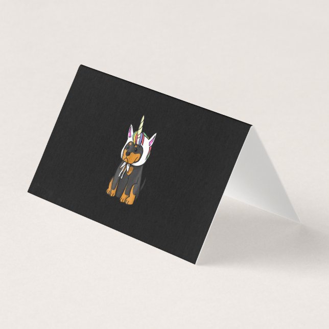 Tarjeta Perro Unicornio Rottweiler (Anverso)