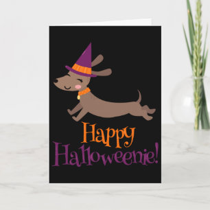 Tarjeta Perro Vienés Halloween Esqueleto Amante Dachshund