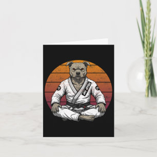 Tarjeta Perro virgen divertido Jiu Jitsu Retro Grappl