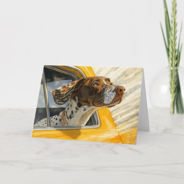 Tarjeta Perro visto en la impresión de arte de viajes en a (Anverso)