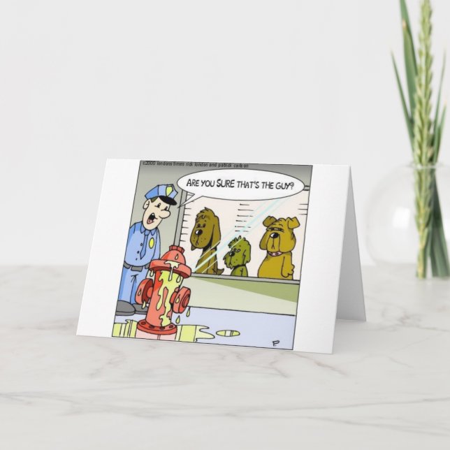 Tarjeta Perro Vs Hidrante Regalos Divertidos y Camisetas d (Anverso)