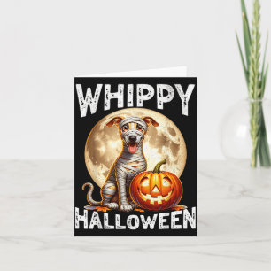 Tarjeta Perro Whippet de Halloween