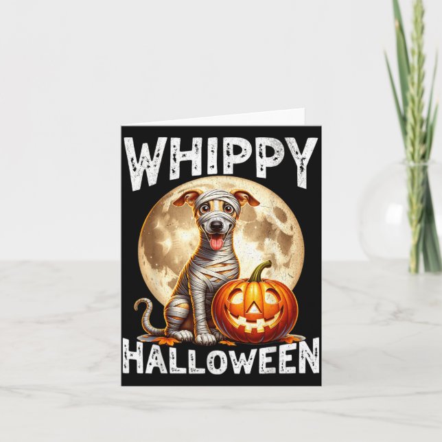 Tarjeta Perro Whippet de Halloween (Anverso)