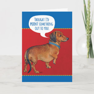 Tarjeta Perro Wiener (Dachshund) gracioso señala la vejez
