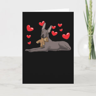 Tarjeta Perro Xoloitzcuintle Con Animales Y Corazones Recu